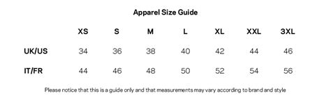 stussy size chart.